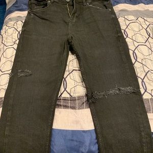 Zara Men’s Ripped Skinny Jeans Black Sz 30x30